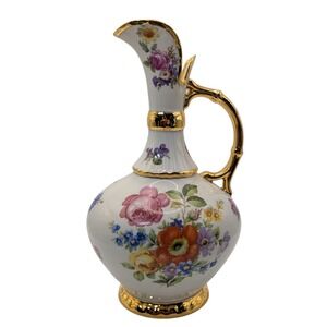 Vintage‎ Limoges Pastaud Pircher Hand Painted Floral Pattern Heavy Gold Trim